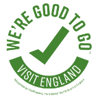 WE'RE GOOD TO GO, VISIT ENGLAND logo